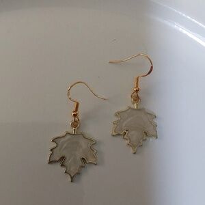 Maple leaf Earrings   Colorful Fall Autumn Ivory